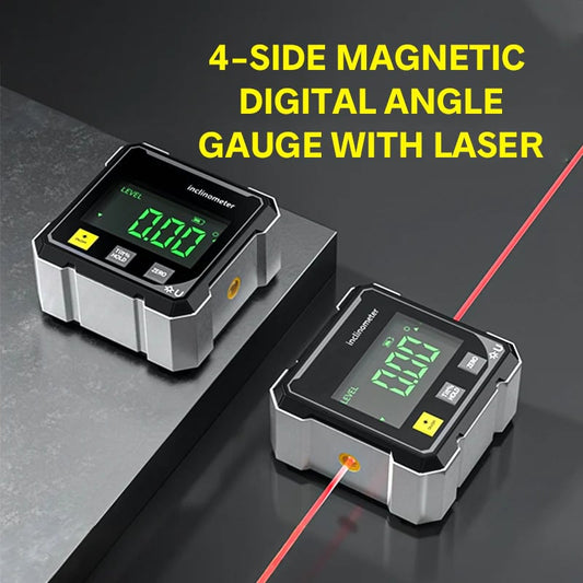 Medidor digital de ángulo con láser magnético de 4 lados
