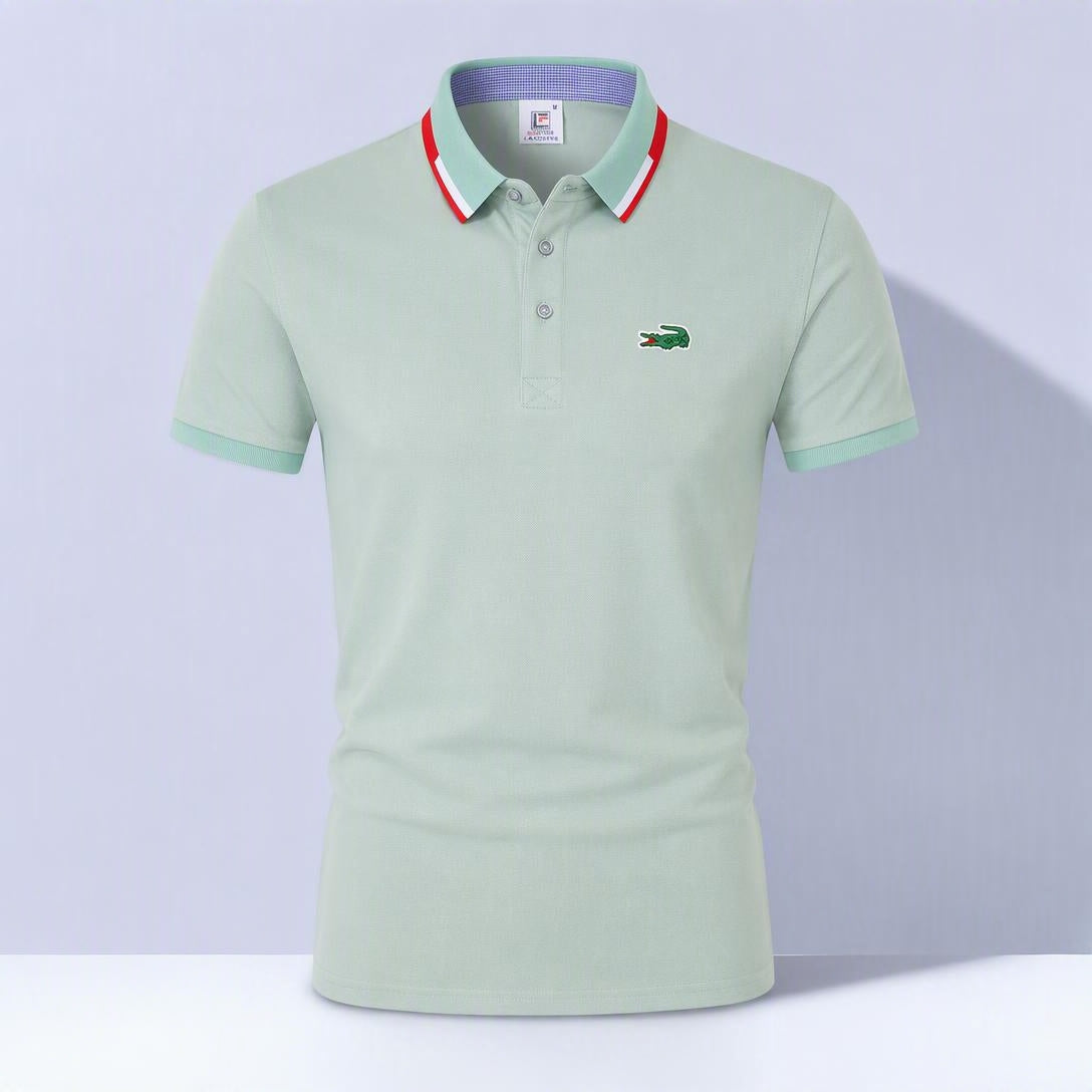 Men’s Comfortable Breathable Solid-Color Turn-Down Collar Short-Sleeve Polo