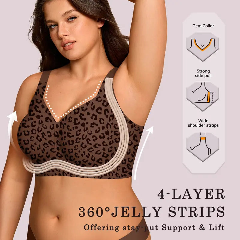 Jelly Seamless Lift Bra Wireless Push Up No Underwire Full Coverage Plus Bras