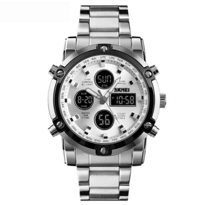 Waterproof Military Watch for Men – Analog-Digital, Stainless Steel & Shock-Resistant 🛡️