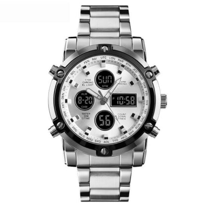 Reloj Militar Impermeable para Hombre – Analógico-Digital, Acero Inoxidable y Resistente a los Golpes 🛡️