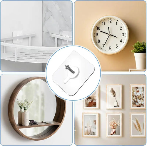 🖼️ Acrylic Photo Hooks - Stainless Steel & Ceramic Self-Adhesive