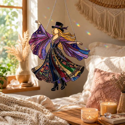 💥💃🤘 Handmade Stained Glass Spinning Suncatcher