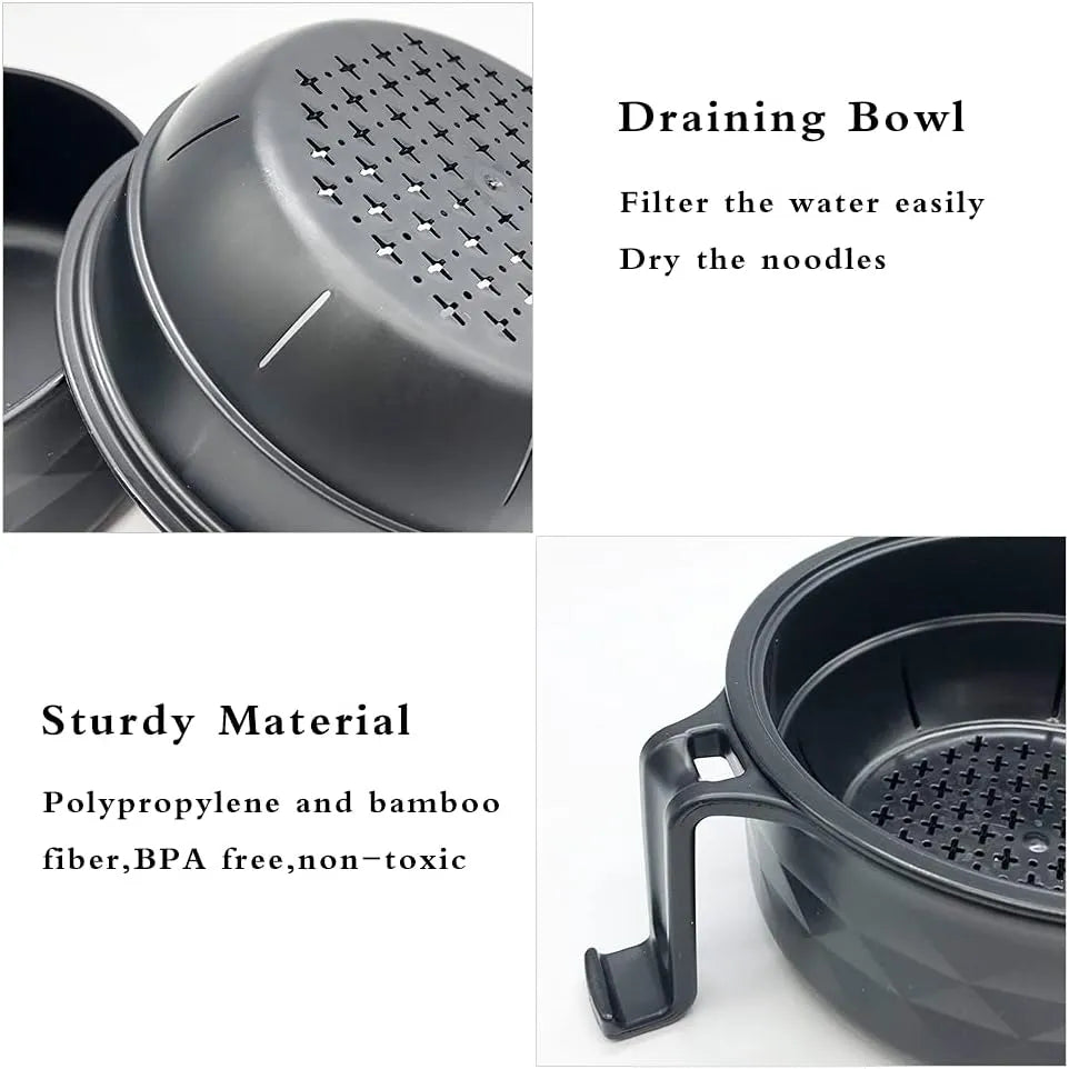 🍜Ramen Bowl Set, 1/2 Counts Microwave Safe Instant Noodle Bowl & Tableware Kit, Durable Matching Lunch Box For Student and Office Workers