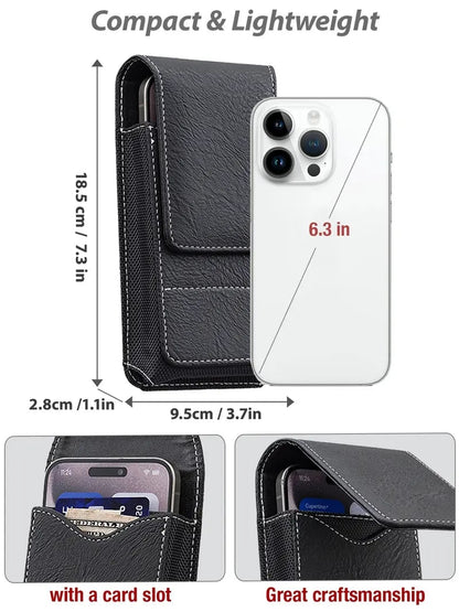 ⚡Big Discount | Waist Belt Cell Phone Pouch 📱 Multi-Pocket Leather  Card Holder