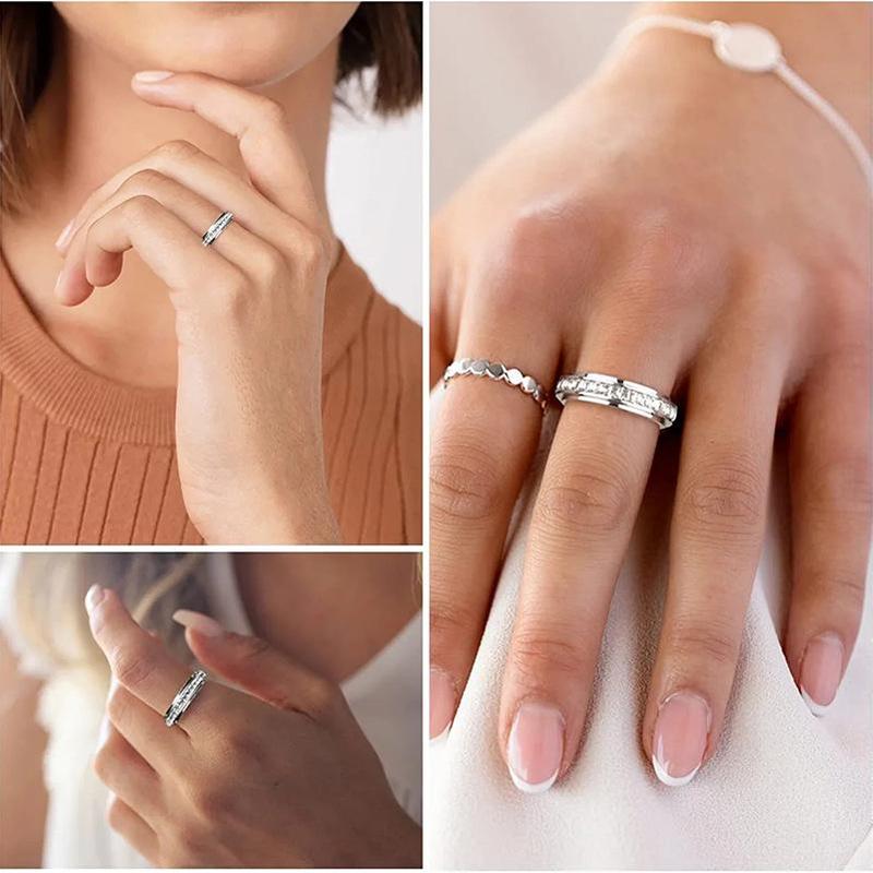 🎁Sparkling Spinning Ring, Relieves Anxiety, Symbolizes Vows & Luck, Waterproof & Fade-Resistant