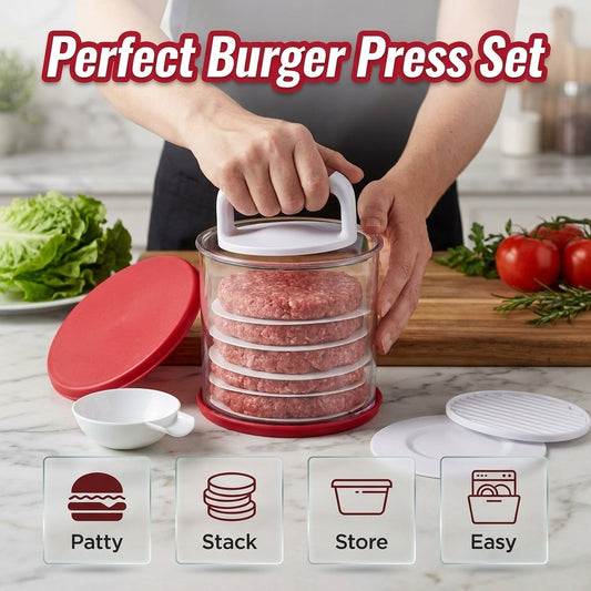 Juego perfecto de prensa para hamburguesas