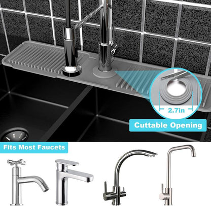 💖Kitchen Sink Faucet Mat, Silicone Folding Splash Guard