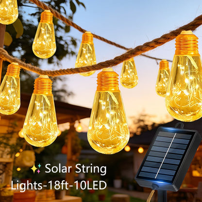 ✨ Guirnalda de luces solares - 5,5 m - 10 LED