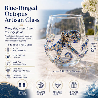 🔥HOT SALE🔥🌊Artisanal Blue Ringed Octopus Glassware
