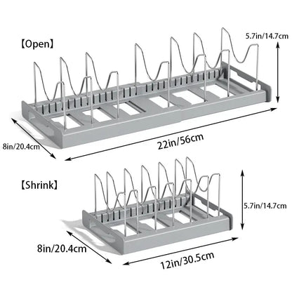 Pot Lids Organizer Rack for Cabinet and Countertop