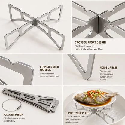 Foldable Stainless Steel Cross Steam Rack