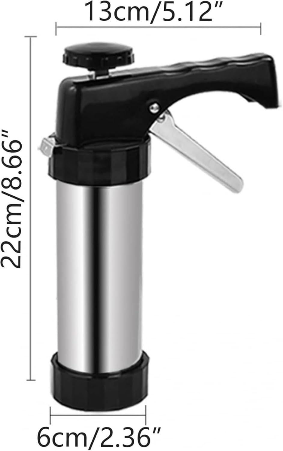 Stainless Steel Cookie Press with 13 Discs & 8 Nozzles