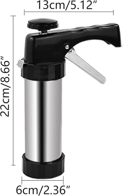 Stainless Steel Cookie Press with 13 Discs & 8 Nozzles
