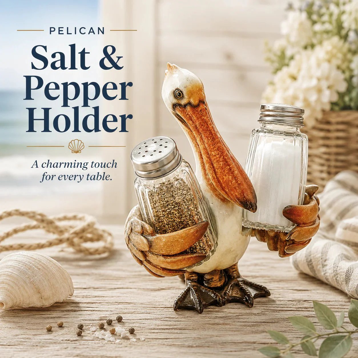 🔥HOT SALE🔥Coastal Animal Salt & Pepper Shaker Holder Set
