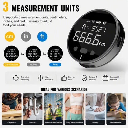 Electronic Digital Tape Measure, with LCD Display,Curved Surface Rolling Measuring Tool