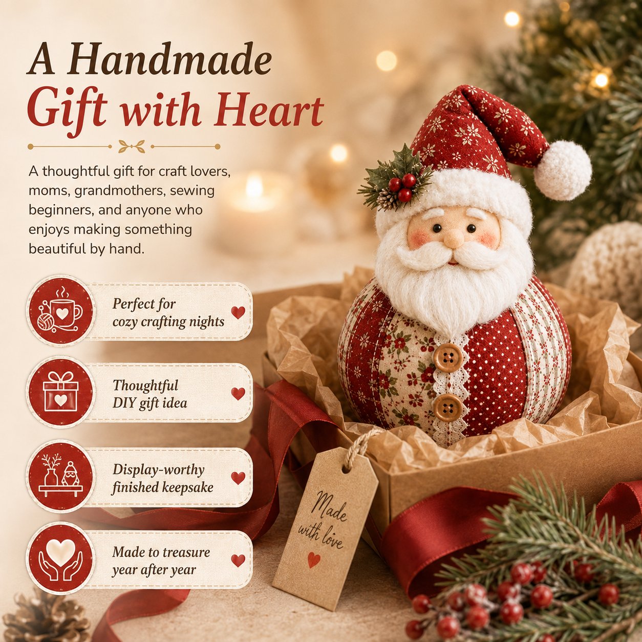 🔥 50% OFF - 🎄 Patchwork Fabric Doll DIY Kit