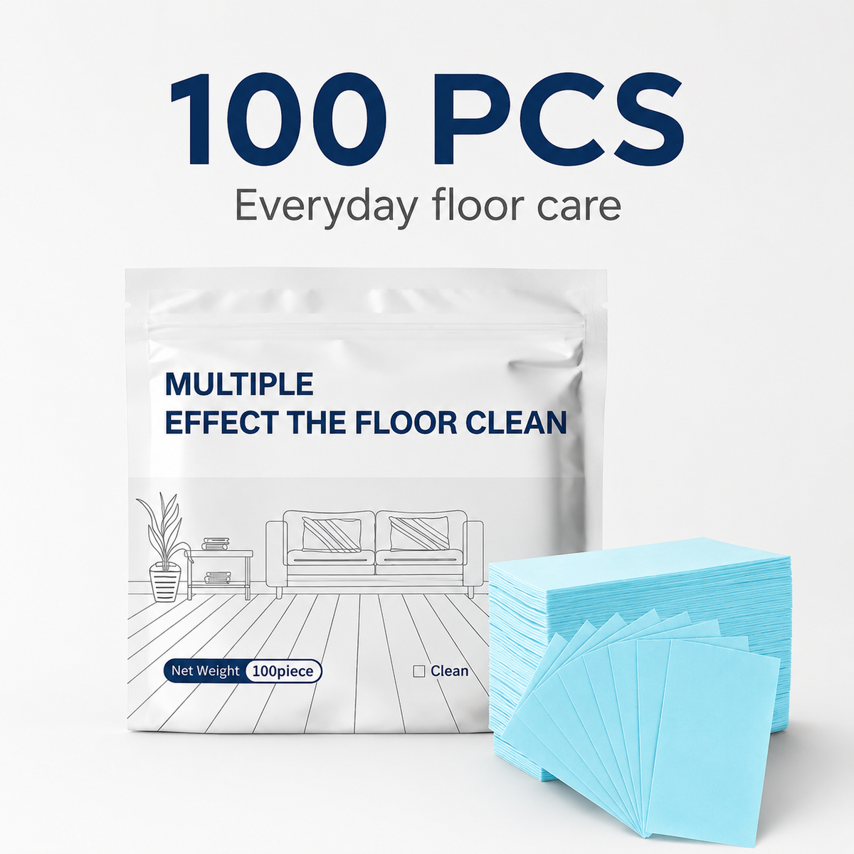 🌿 Multi-Surface Antibacterial Floor Cleaner Sheets – For Hardwood, Tile & Laminate 🛡️
