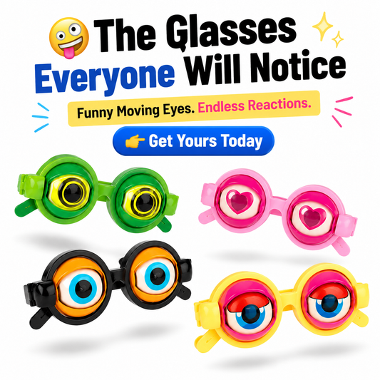 🤪 Gafas Locas de Ojos Cinemáticos 👓✨ – Ojos Animados en Movimiento 👀 para Risas Instantáneas 😂 y Diversión en Fiestas-QR