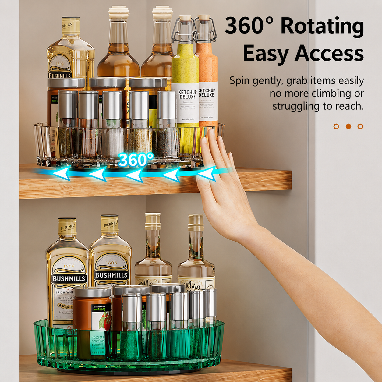 🔥Keep your kitchen neat and organized with effortless 360° rotation.