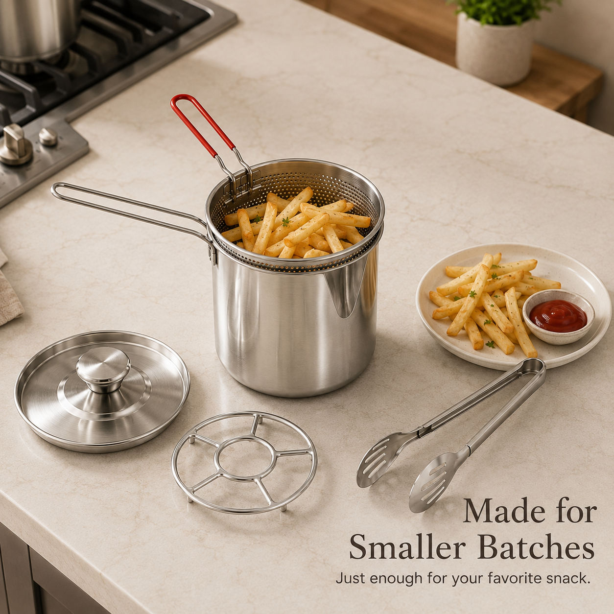 🍟 Personal Mini Deep Fryer Set with Lift-Out Basket