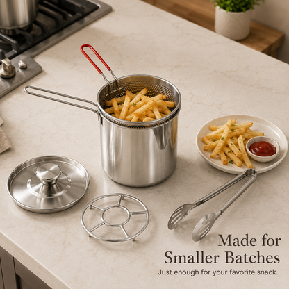 🍟 Personal Mini Deep Fryer Set with Lift-Out Basket