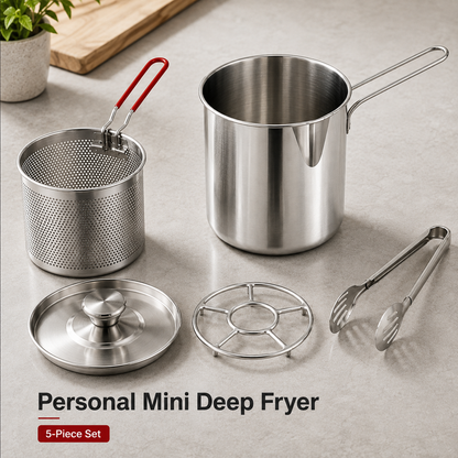 🍟 Personal Mini Deep Fryer Set with Lift-Out Basket