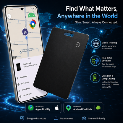 Global Ultra-Thin Tracking Card for Apple & Android