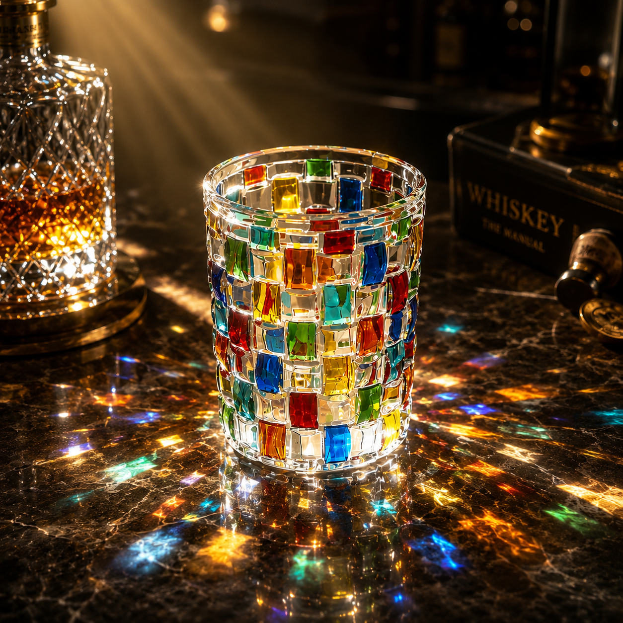 Artisan Colored Crystal Whiskey Glass