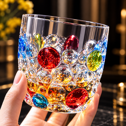 Artisan Colored Crystal Whiskey Glass