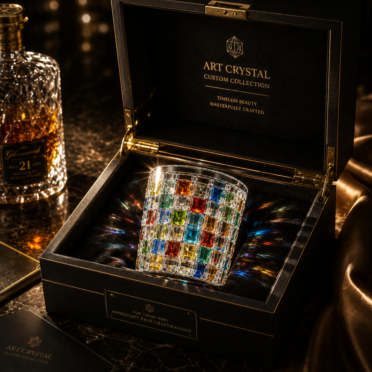 Artisan Colored Crystal Whiskey Glass