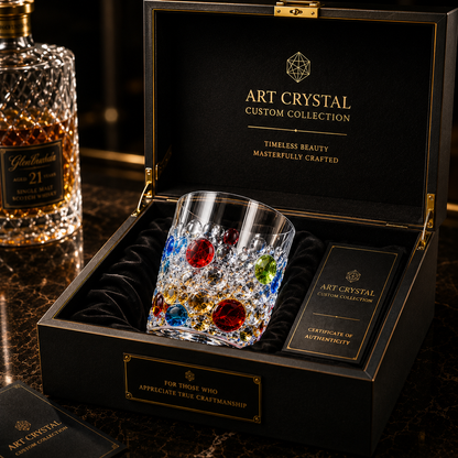 Artisan Colored Crystal Whiskey Glass