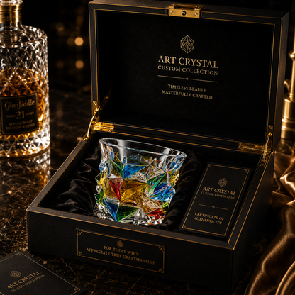 Artisan Colored Crystal Whiskey Glass