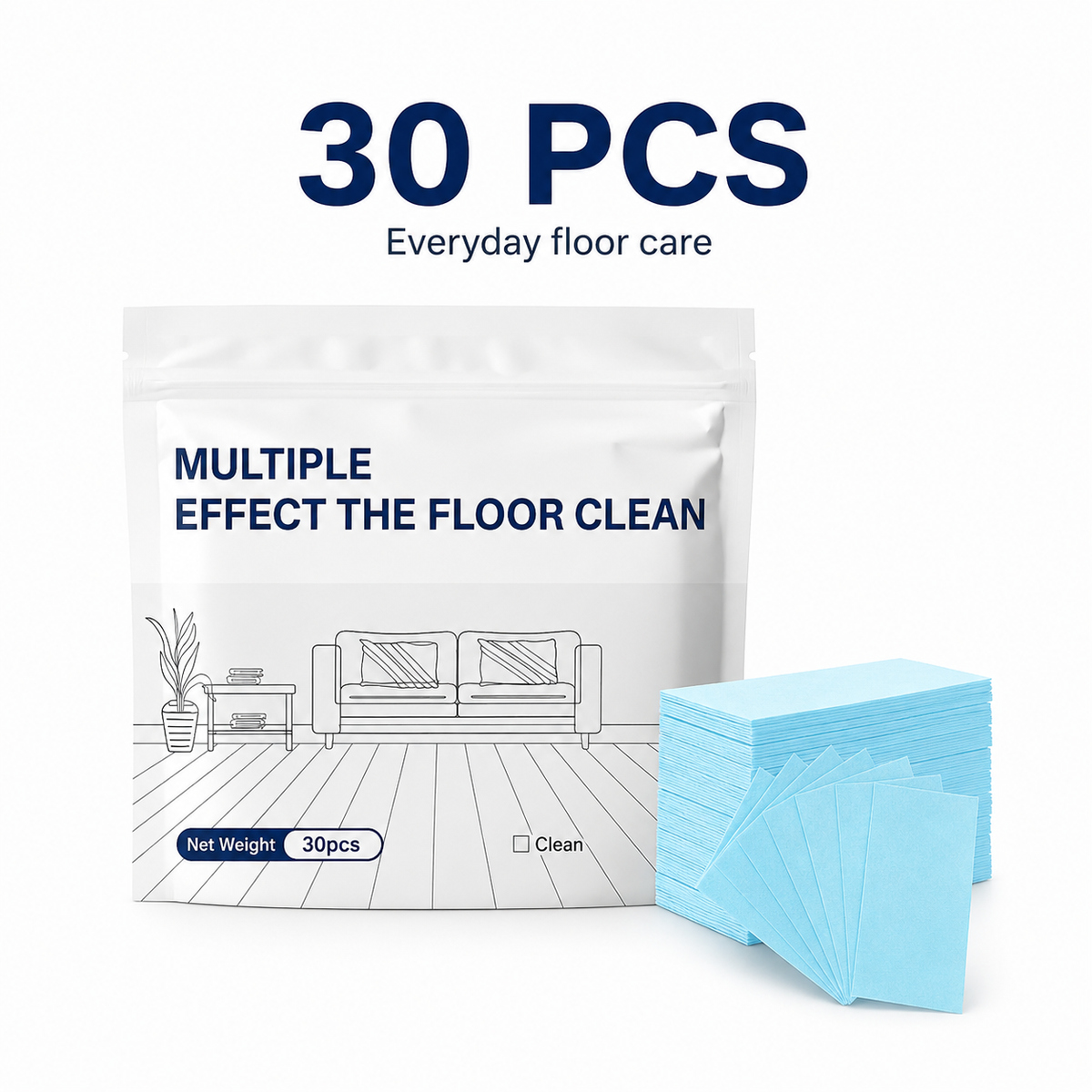 🌿 Multi-Surface Antibacterial Floor Cleaner Sheets – For Hardwood, Tile & Laminate 🛡️