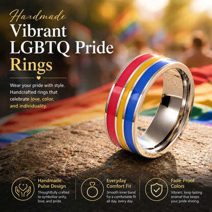 Handmade Vibrant LGBTQ Pride Rings 🌈