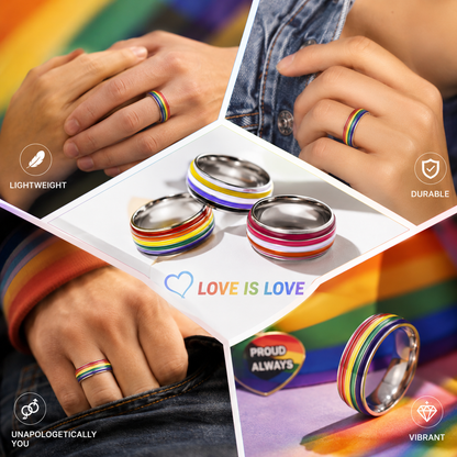 Handmade Vibrant LGBTQ Pride Rings 🌈