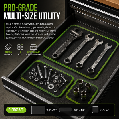 3-Piece Flexible Magnetic Tool Mat & Tray Holder 🛠️🧲