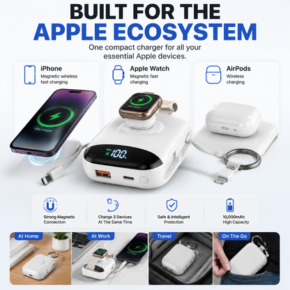 🔋 3-in-1 Magnetic Power Bank 10000mAh
