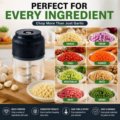 🔥50% off on the last day| 😩 Still Chopping Garlic by Hand? Household Electric Garlic Crusher