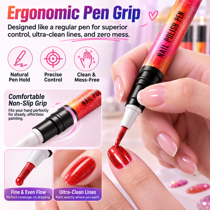 6PCS One-Step Gel Nail Art Pen Set