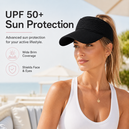 Gorra con visera de sol con cola de caballo alta para mujer para protección solar