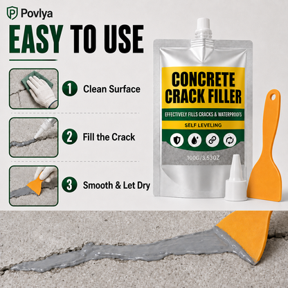 📢📢49% OFF !! ⏰🏠 Waterproof Concrete Crack Filler for Indoor & Outdoor Use