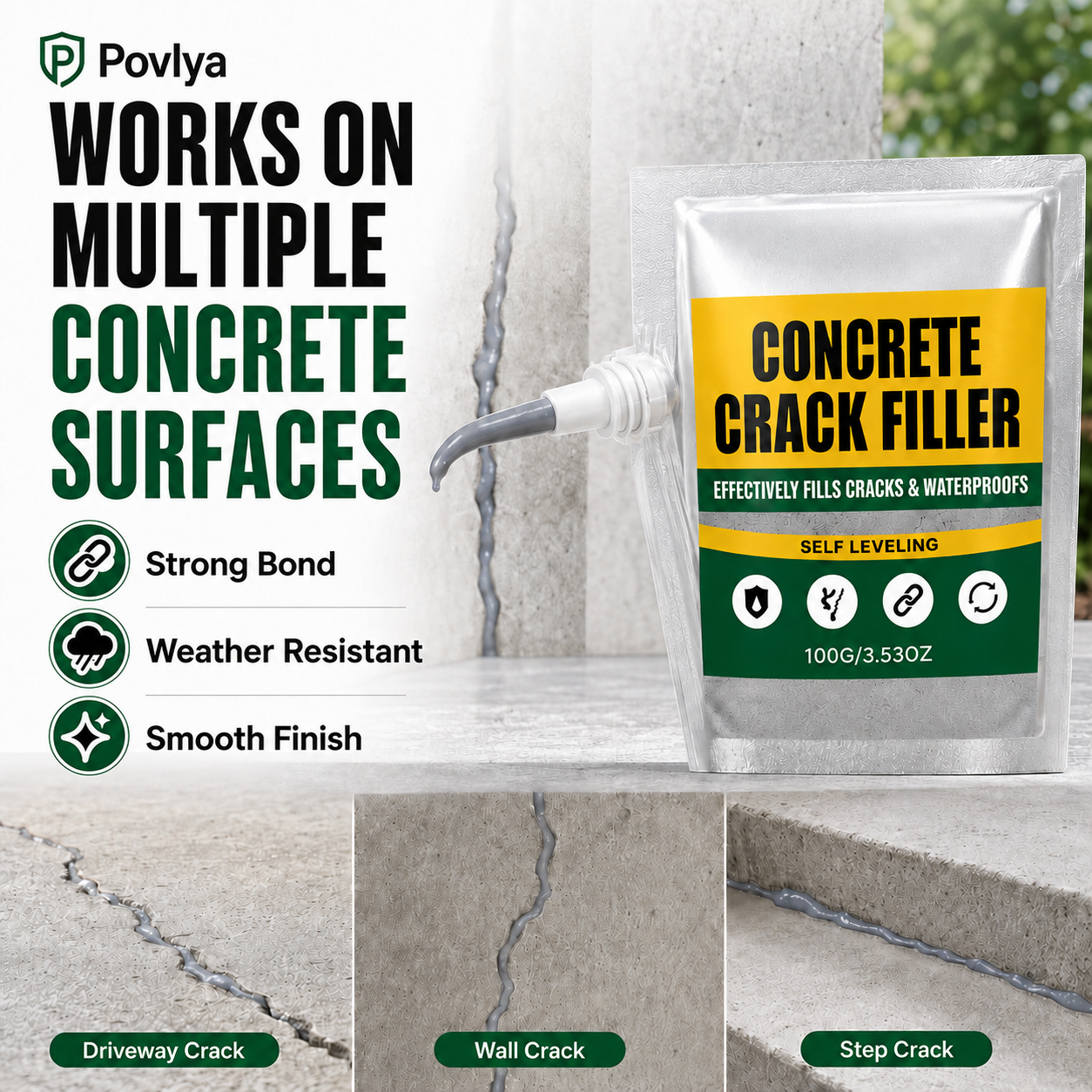 📢📢49% OFF !! ⏰🏠 Waterproof Concrete Crack Filler for Indoor & Outdoor Use