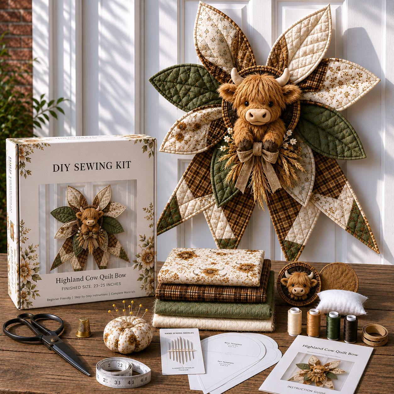 Large Patchwork Bow Sewing Kit