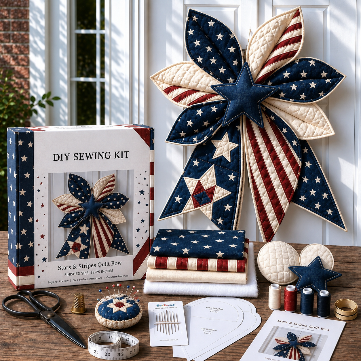 Large Patchwork Bow Sewing Kit
