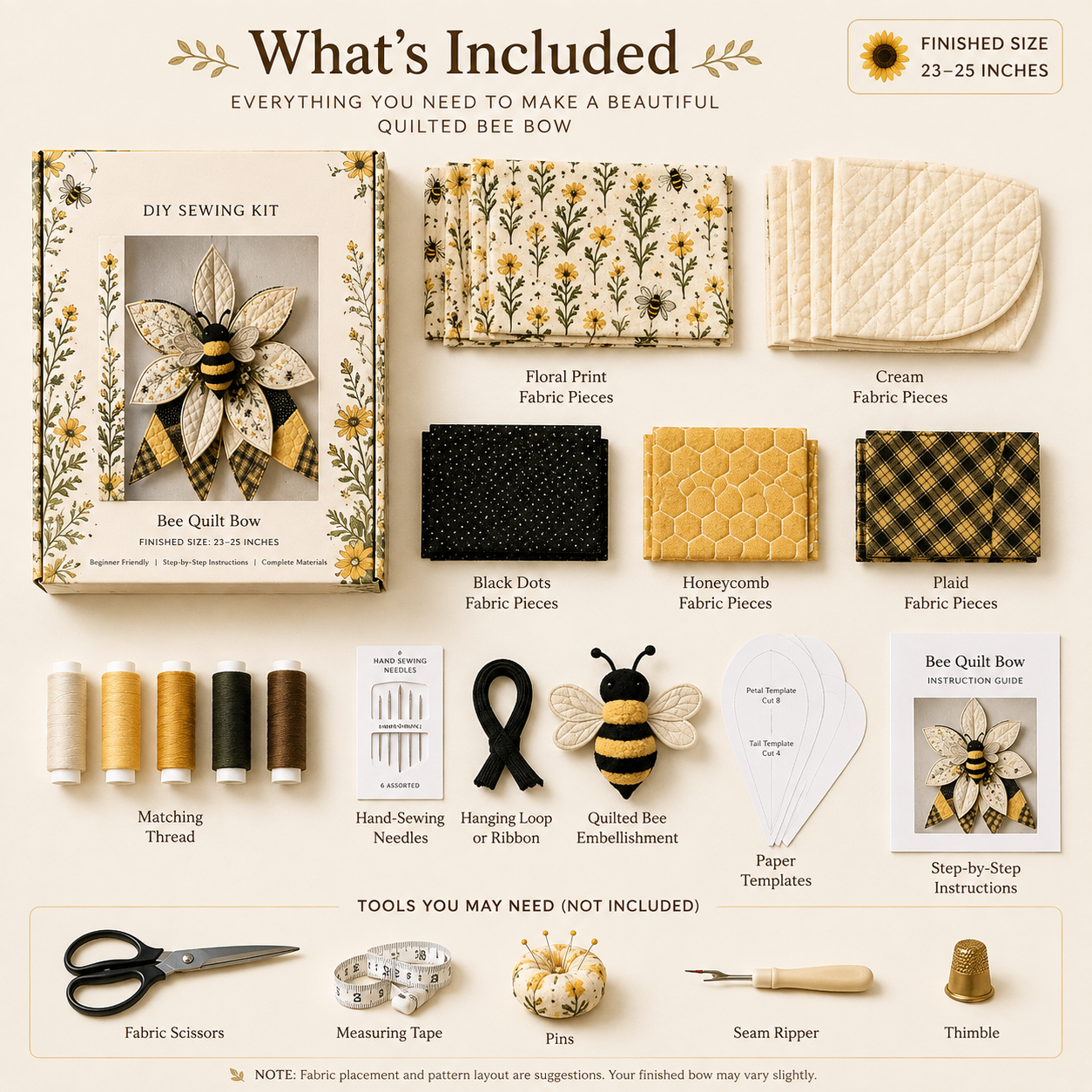 Large Patchwork Bow Sewing Kit