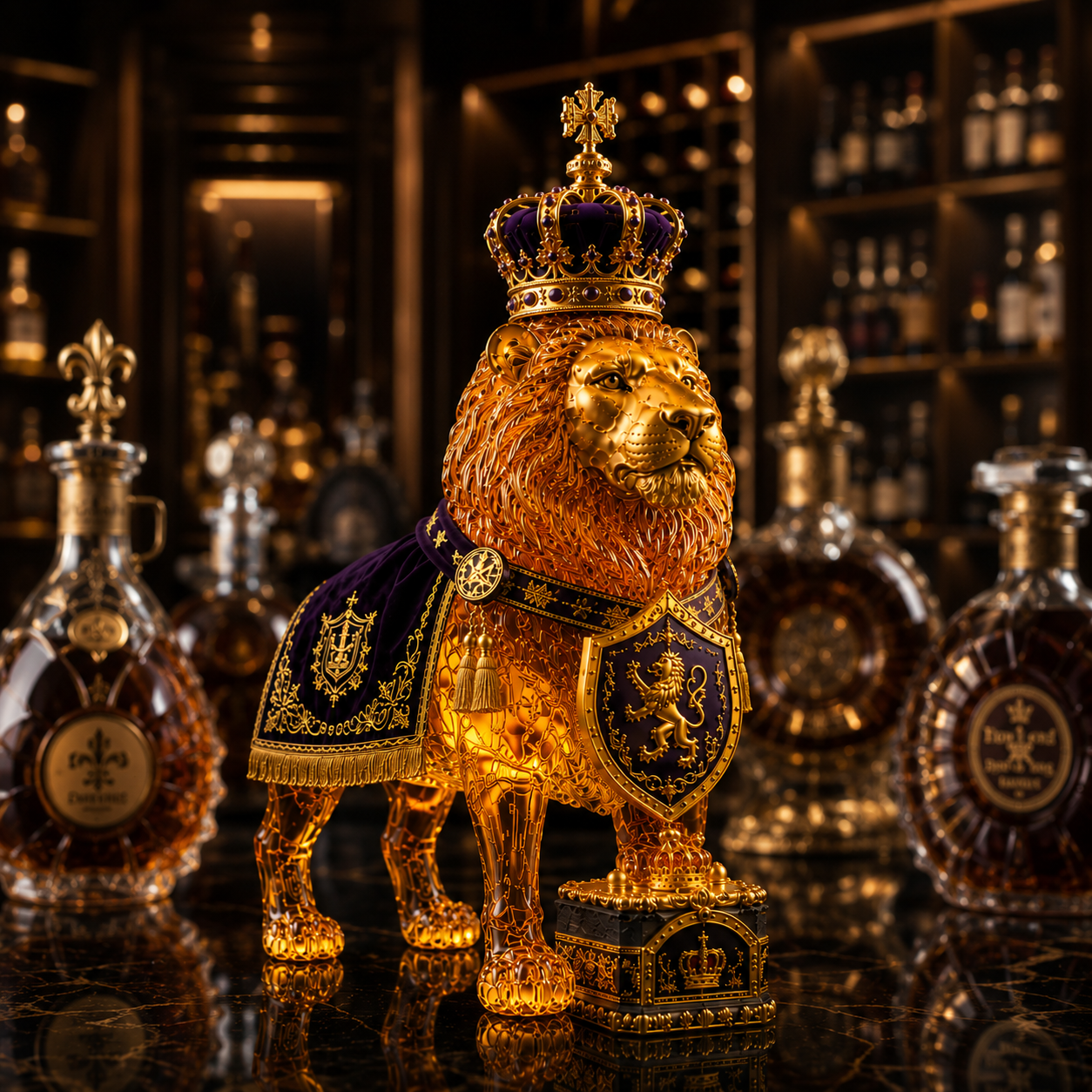 👑Crown 87th Anniversary Royal Lion Whiskey Bottle