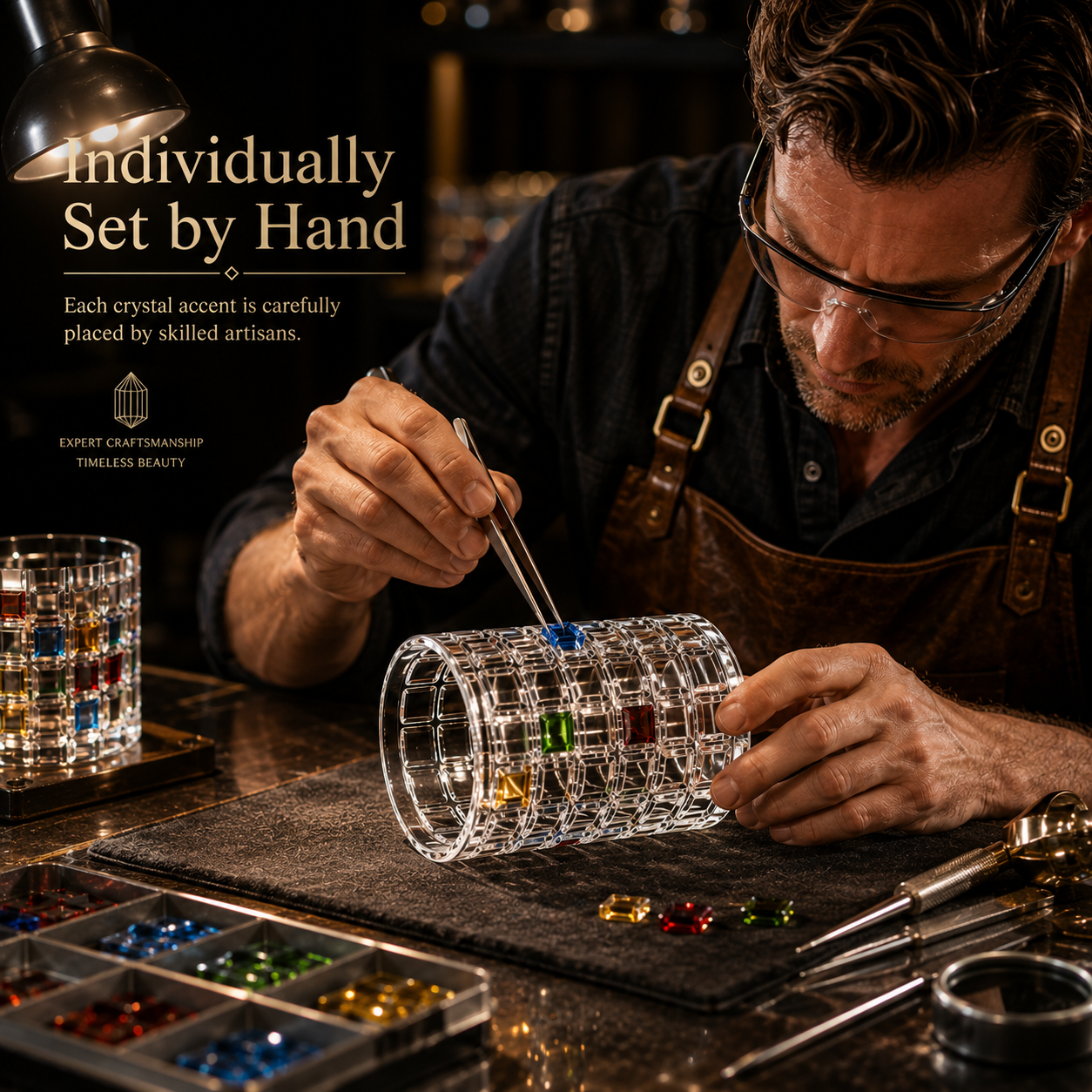Artisan Colored Crystal Whiskey Glass