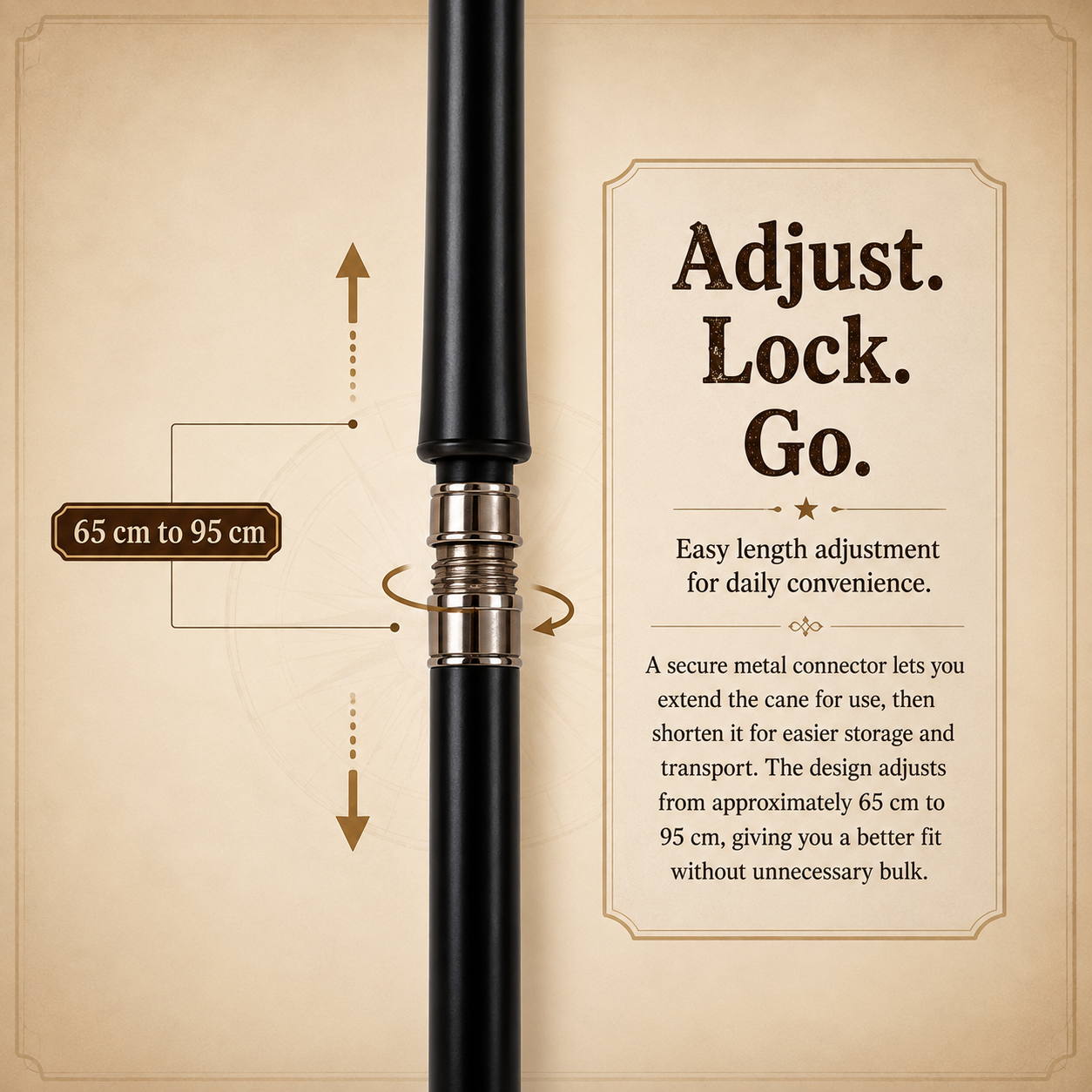 🤠 Vintage Western Walking Cane – Revolver-Inspired Handle