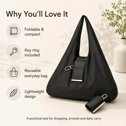 🔥LAST DAY SALE 49% OFF-👜✨Foldable Shopping Bag Keychain Eco-Friendly Reusable Tote Bag